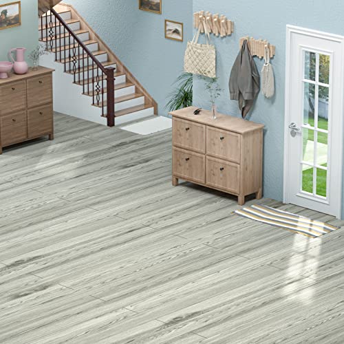 Oxdigi Peel and Stick Vinyl Flooring Roll 23"x393" Waterproof Wood Plank U1250