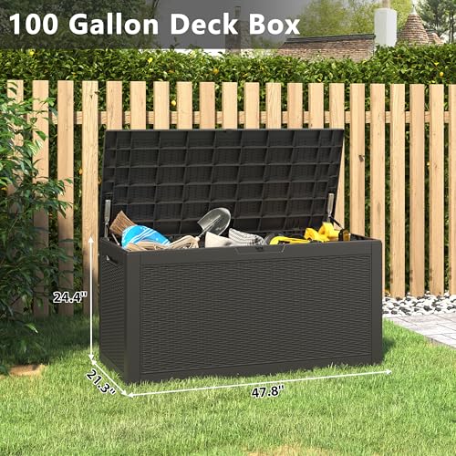 NUNU LAB 31 Gallon Outdoor Storage Box Waterproof Lockable Lid I8083