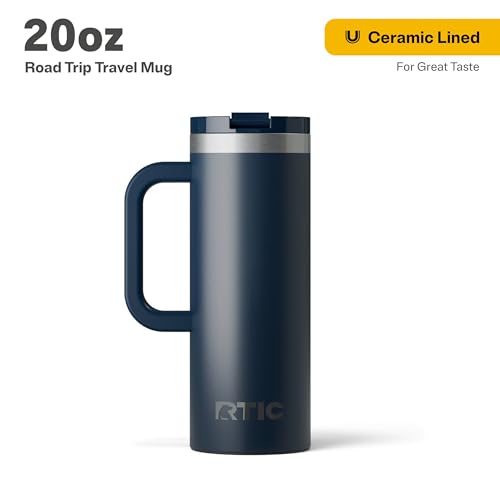 RTIC 20oz Road Trip Travel Mug with Lid and Handle, Insulated Stainless Steel P393441