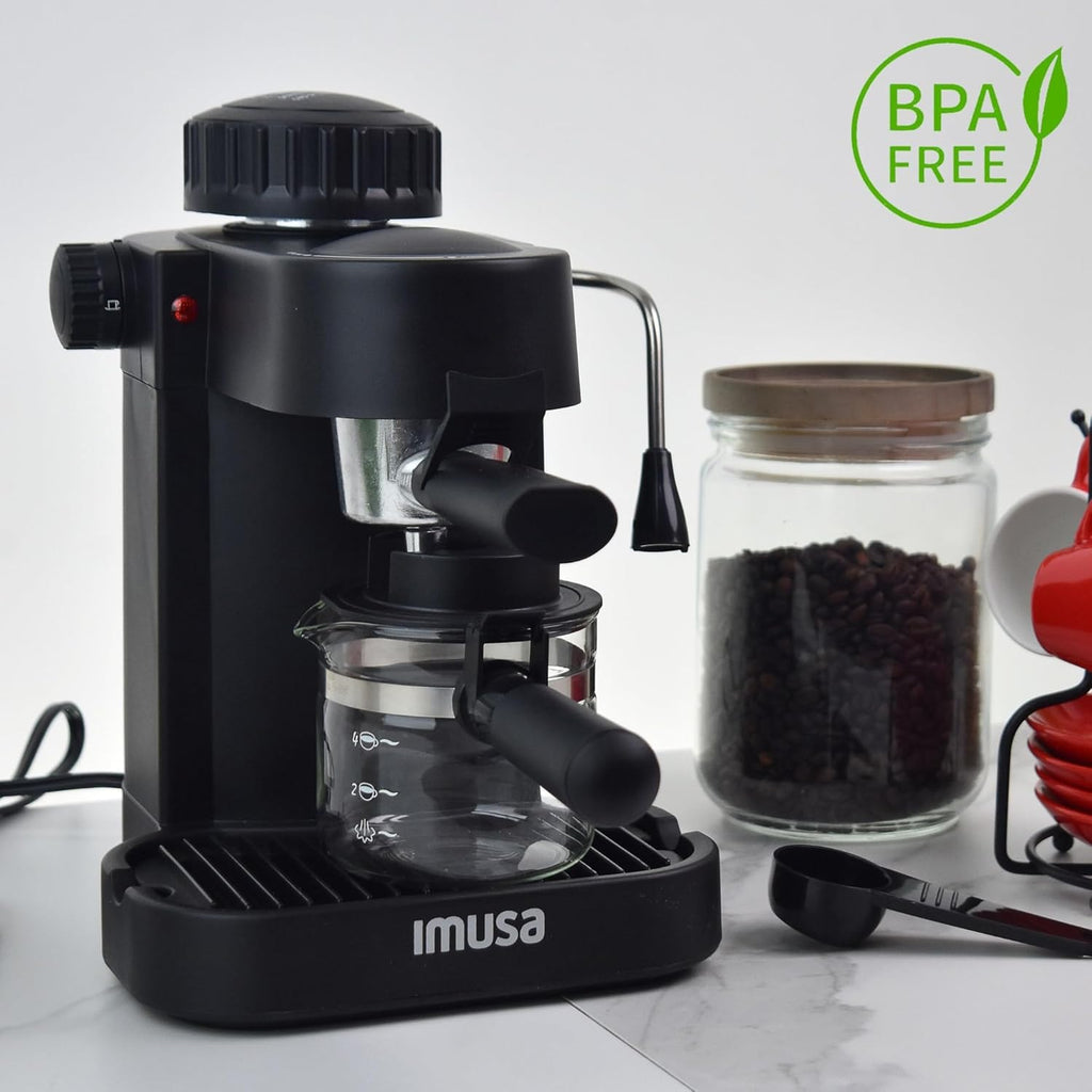 IMUSA GAU-18202 4 Cup Espresso/Cappuccino Maker, Black I50077