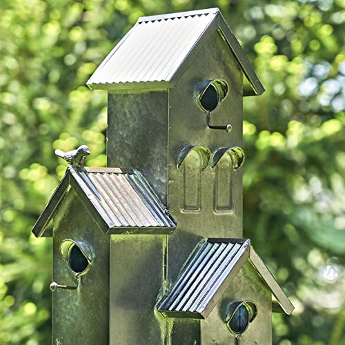 Large Copper Multi-Birdhouse Stakes for 4 Bird Families A740