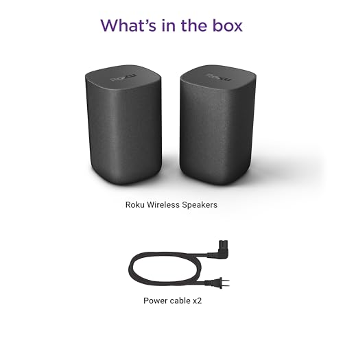 Roku Wireless Speakers for Roku TV, Black (2 Count) K555