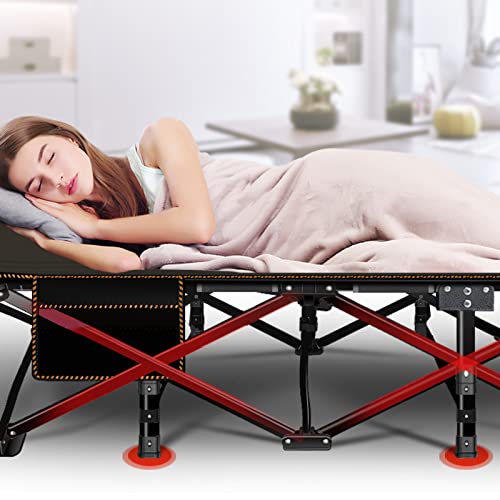 DoCred Folding Camping Cot with Mattress, 2 Pack, Heavy Duty for Adults, Portable with Carry Bag C814529