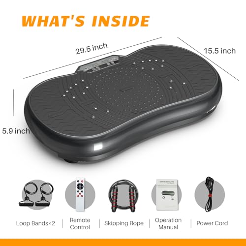 Vibration Plate Exercise Machine with Bluetooth Speaker, 450 lbs Capacity O459