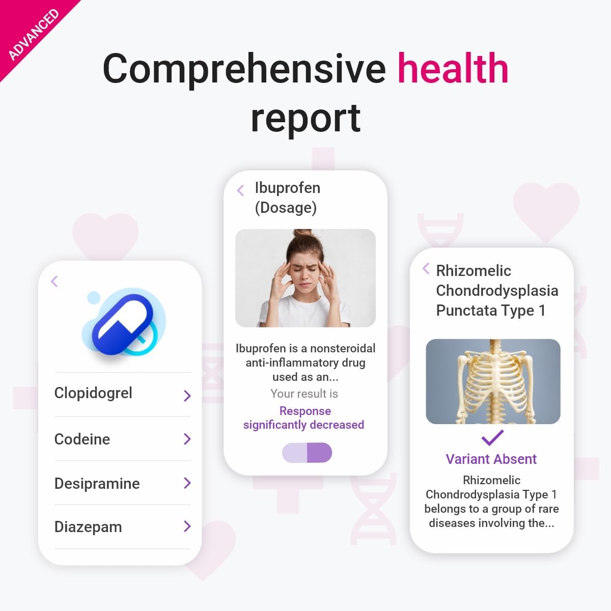 tellmeGen Advanced DNA Test with 400+ Health, Ancestry & Traits Reports Z461