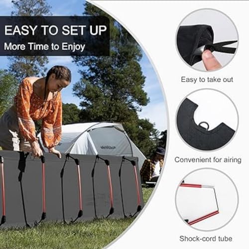Naturehike GreenWild Ultralight Folding Camping Cot, Portable Bed for Adults, Black E2550