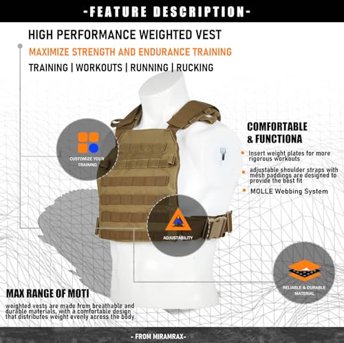 Weighted Vest for Men and Women Adjustable Training T8944