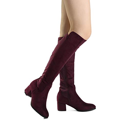 DREAM PAIRS Women's Knee High Stretchy Fashion Boots E32133