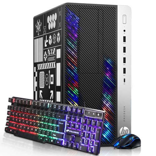 HP RGB Gaming Desktop Computer, Intel Quad Core I5-6500 up to 3.6GHz, GeForce GT 1030 2G, 32GB DDR4, 1T SSD + 3T HDD, RGB Keyboard & Mouse, 600M WiFi & Bluetooth, Win 10 Pro (Renewed)
