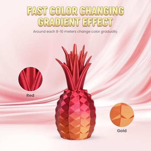 FLASHFORGE Silk PLA 3D Printer Filament 1.75mm 1KG, Multicolored Gradient V83097
