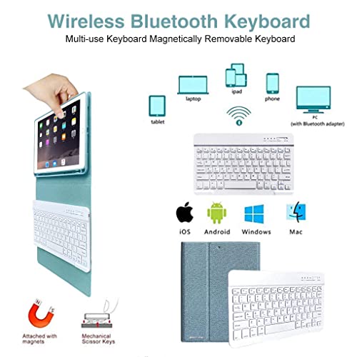 HOTLIFE Keyboard Case for iPad 9.7 6th Gen, iPad Pro 9.7, iPad Air 2, Detachable Wireless Keyboard P843