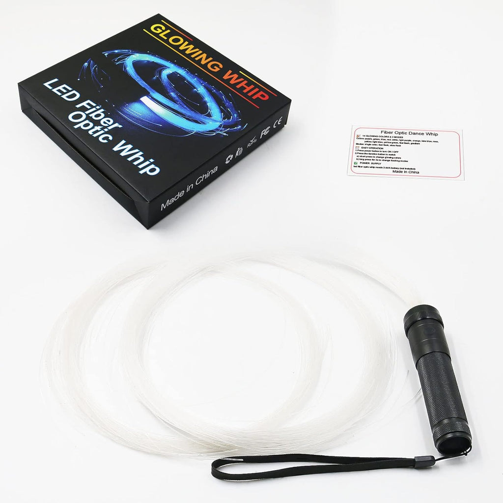 LED Fiber Optic Whip, 360° Swivel Pixel Rave Whip, 42 Color Modes for Dancing & Parties M2191