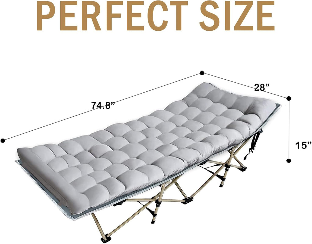 Folding Camping Cot with Mattress and Carry Bag B5345