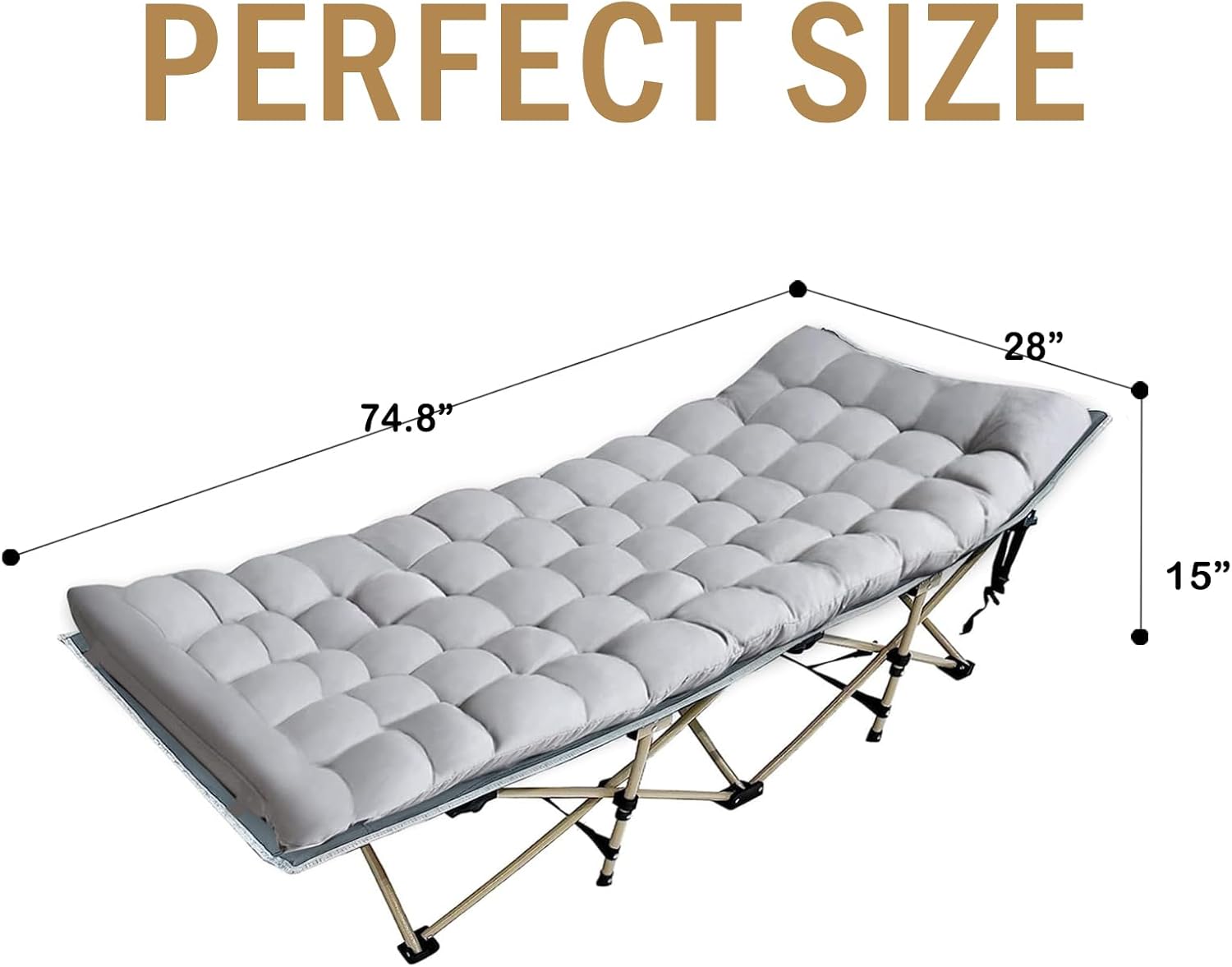 Folding Camping Cot with Mattress and Carry Bag B5345