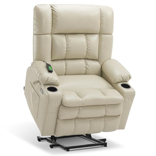 MCombo Dual Motor Power Lift Recliner Chair for Elderly with Heat and Massage, Black E570141