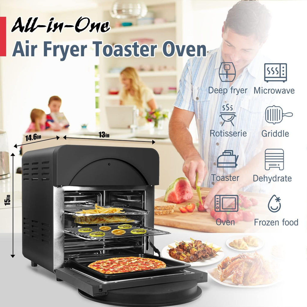 CUSIMAX Air Fryer Toaster Oven, 15.5 Quart, 16-in-1, Digital Controls, Black C500
