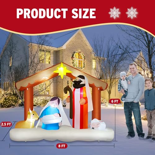 Danxilu 14FT Giant Christmas Inflatables Santa Claus with Wreath Built-in LED Lights M702884
