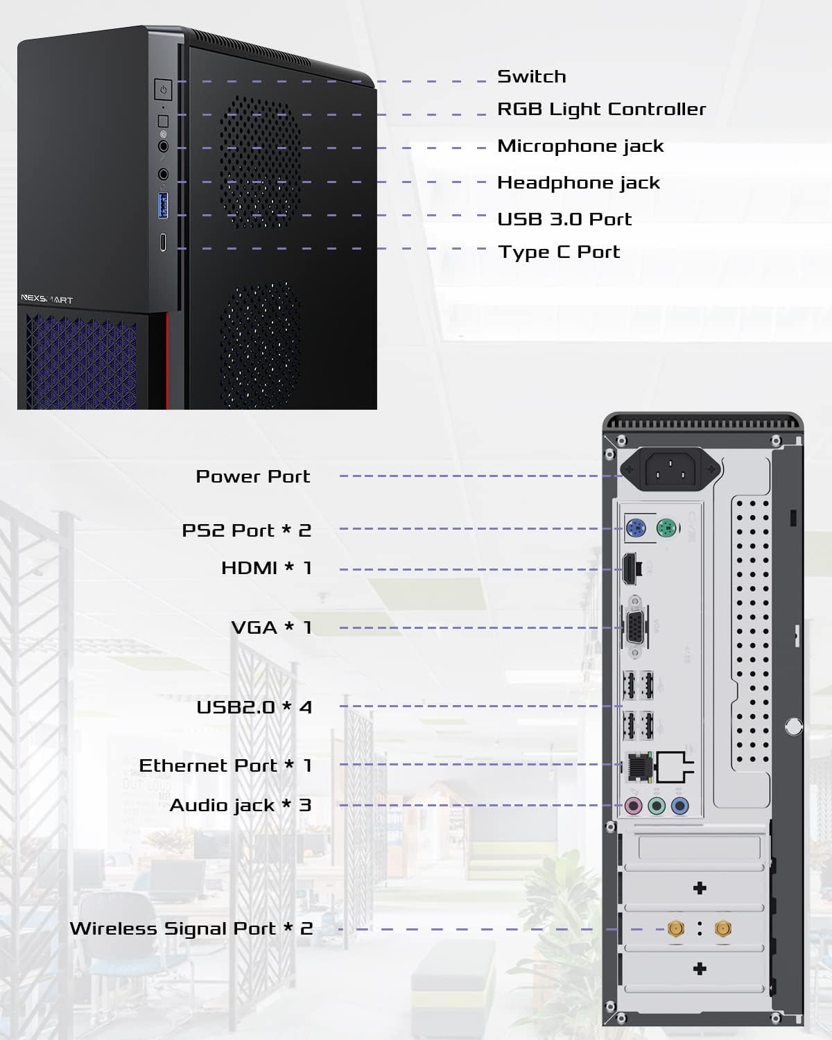Desktop Computer PC 16GB RAM 512GB SSD Core i7-4765T WiFi6E Bluetooth 5.3 W672863
