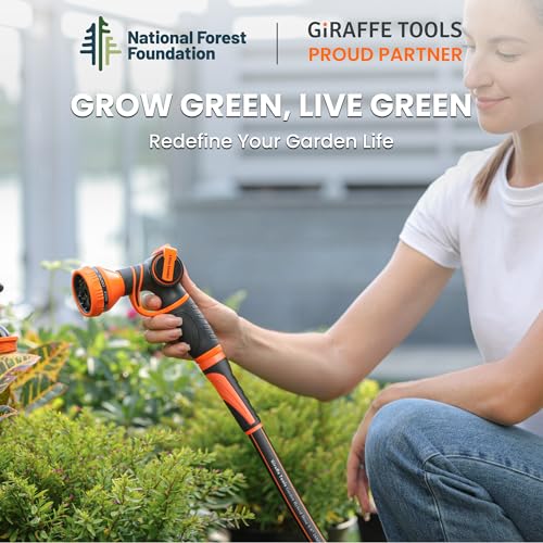 Giraffe Tools Garden Hose 100ft x 5/8", Heavy Duty Flexible Hybrid Hose Q38065