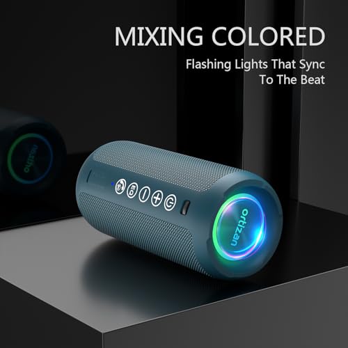 Ortizan Portable Bluetooth Speaker IPX7 Waterproof 24W Loud Sound, Black J77282