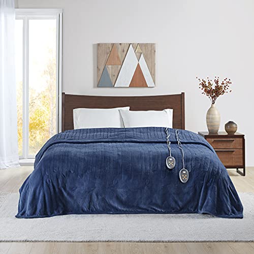 Beautyrest Heated Blanket, Eletric Blanket, Soft, Warm, Reversible Plush - Sherpa Heating Blanket with 20 Heat Settings, 1-10 hrs Timer Auto Shut Off, Machine Washable, King (90 inx100 in), Tan