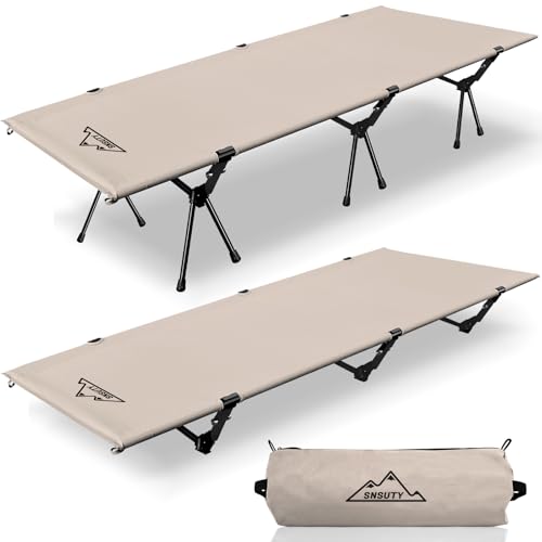 SUSNTY Camping cots for Adults,Ultralight Camping Cot with Leg Extenders,Portable Folding Camping cot,Backpacking Compact Tent Cot for Outdoor Camping, Hiking(Black)