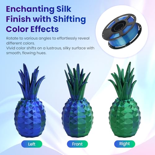 FLASHFORGE Silk PLA 3D Printer Filament 1.75mm 1KG, Multicolored Gradient V83097