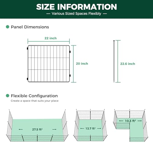 FXW MiniPaws Dog Playpen 8 Panels Portable for Indoor & Outdoor Y720
