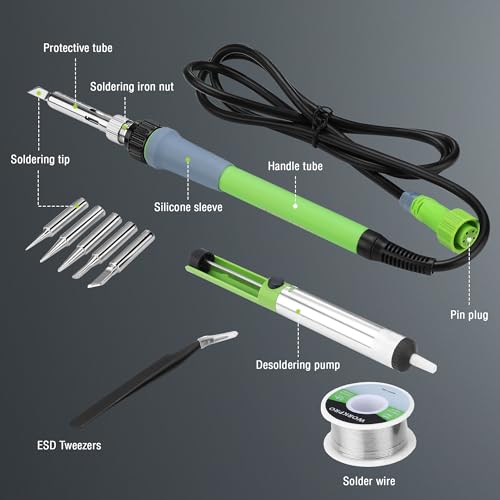 WORKPRO Soldering Station 60W Digital Display Soldering Iron Kit with 5 Extra Tips R91490