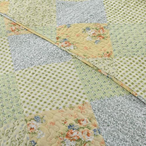 Quilts King Size Taupe 100% Cotton Lightweight 3 Piece Bedding Set F209