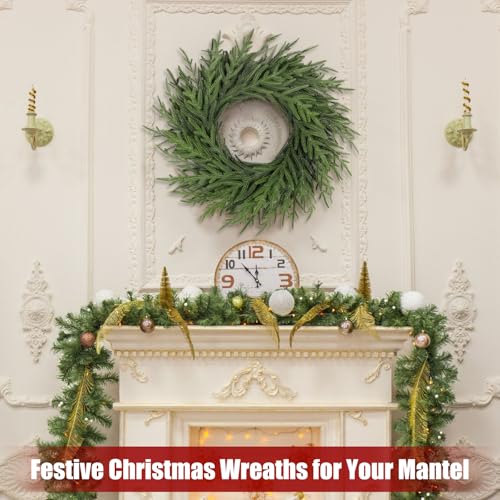 Artgar 26 Inch Pine Wreath for Front Door Christmas Decor T2410
