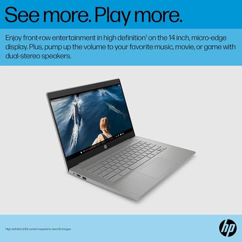 HP Chromebook 14 Laptop, 14" HD, 4GB RAM, 64GB SSD, Chrome OS, Grey A241646