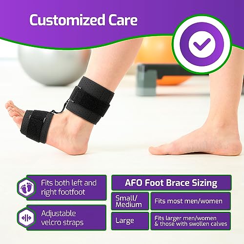 MARS WELLNESS Drop Foot Brace AFO Splint, Adjustable, Small/Medium B1968