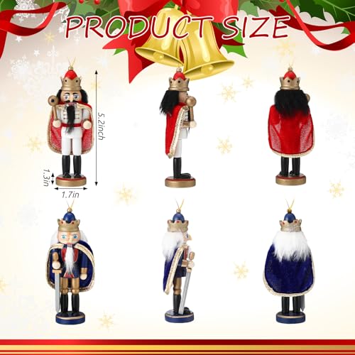 Jetec 10 Pcs Christmas Nutcracker Wooden Hanging Ornaments 5 Inch U816355