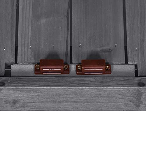Polibi 39" Potting Bench Table, Outdoor Wooden Workstation with Storage Cabinet A50563