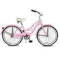 MICARGI 24/26 Inch Adult Cruiser Bicycle Hybrid Bike 1/7 Speeds Commuter Bike for Women, Men, Seniors,Step-Through or Step-Over Bike Steel Frame Multi Colors Style