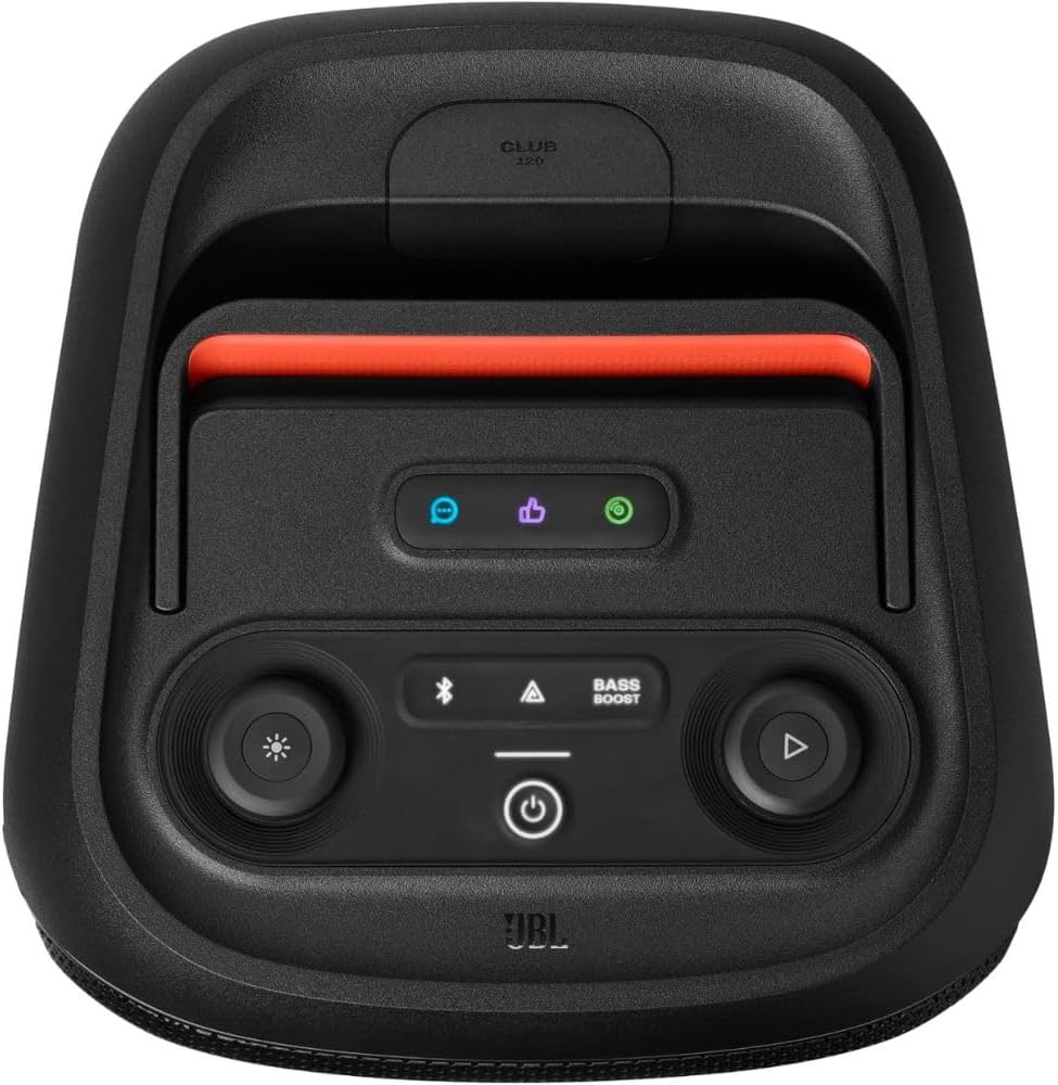 JBL PartyBox Club 120 Portable Speaker with Foldable Handle and Wired Vocal Mic, Black O433748