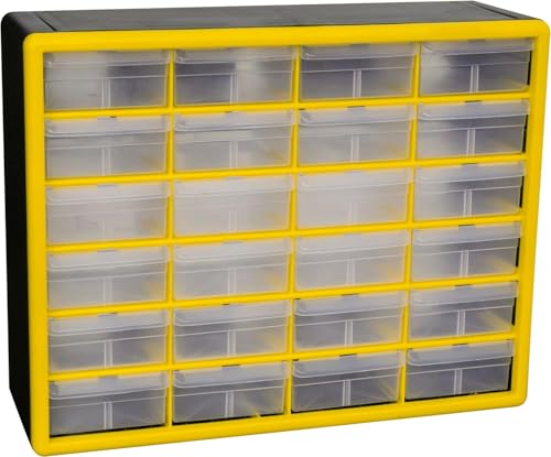 Akro-Mils 24-Drawer Plastic Storage Cabinet, Black I624065