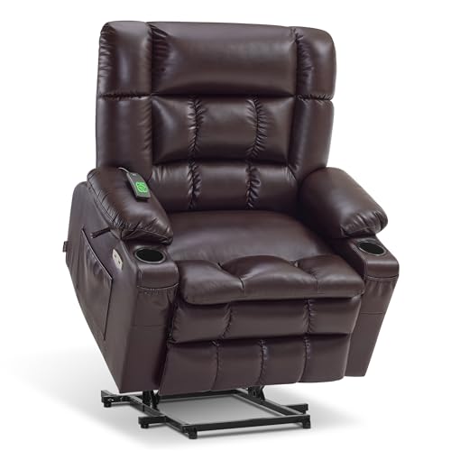 MCombo Dual Motor Power Lift Recliner Chair for Elderly with Heat and Massage, Black E570141