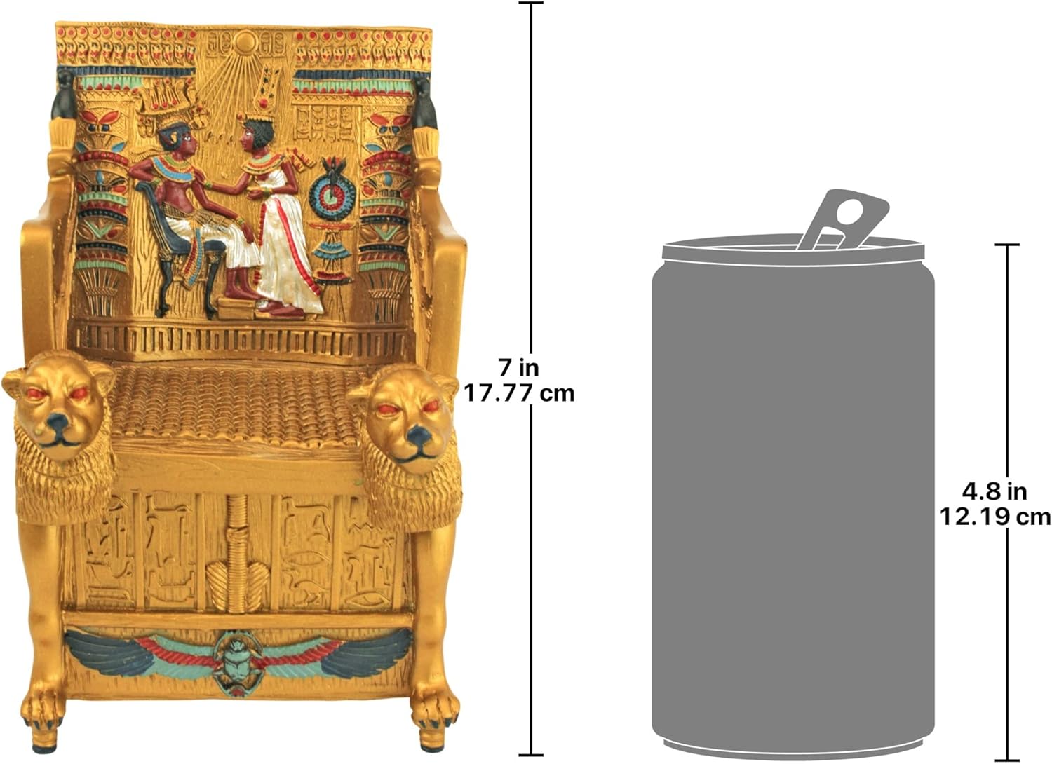 Design Toscano Egyptian Décor Trinket Box - King Tut's Golden Throne Jewelry Box E29605