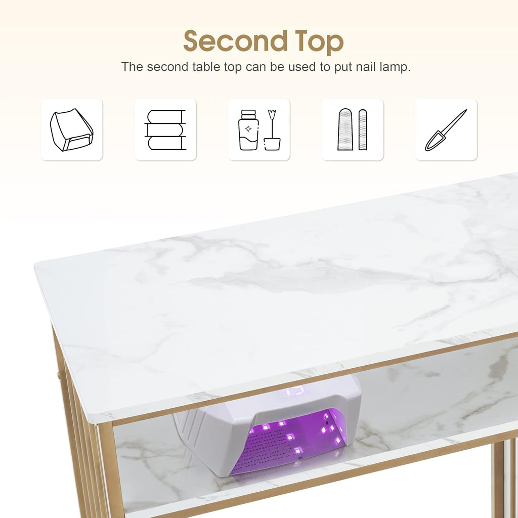 BarberPub Manicure Table with Storage Drawers S97484