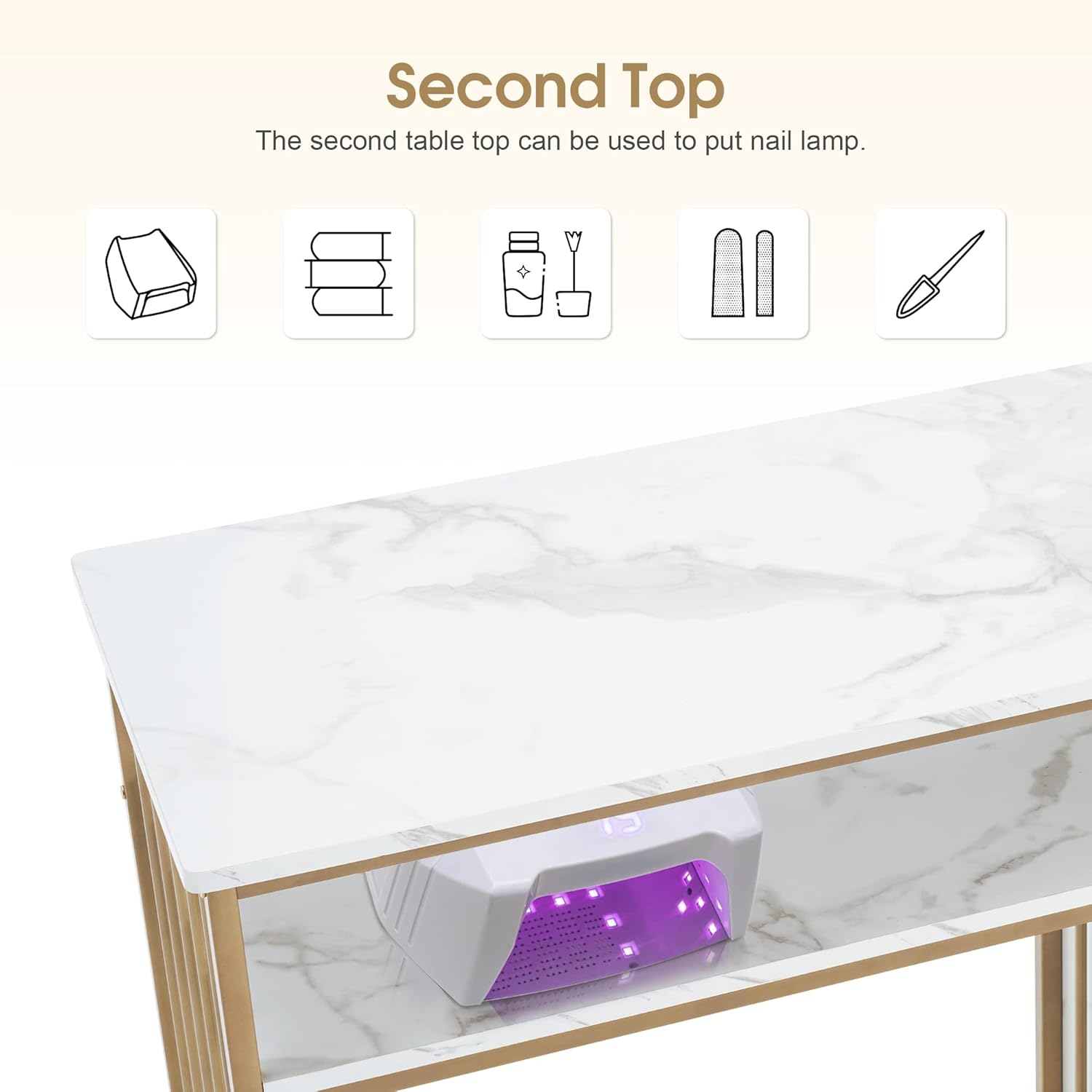 BarberPub Manicure Table with Storage Drawers S97484