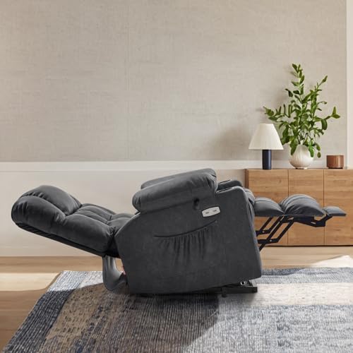 MCombo Dual Motor Power Lift Recliner Chair for Elderly with Heat and Massage, Black E570141
