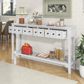 YUNLife Sideboard Console Table with 2 Drawers and Bottom Shelf, Farmhouse Wood/Glass Buffet Storage Cabinet for Living Room, Entryway and Kitchen