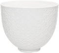 KitchenAid 5 Quart Ceramic Bowl for all KitchenAid 4.5-5 Quart Tilt-Head Stand Mixers KSM2CB5TWM, White Mermaid lace