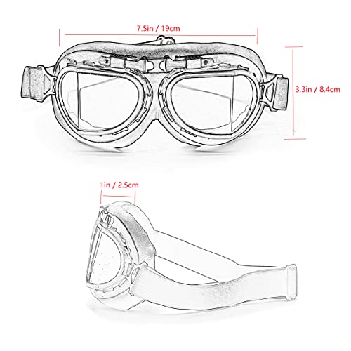 Vintage Aviator Motorcycle Goggles N8456