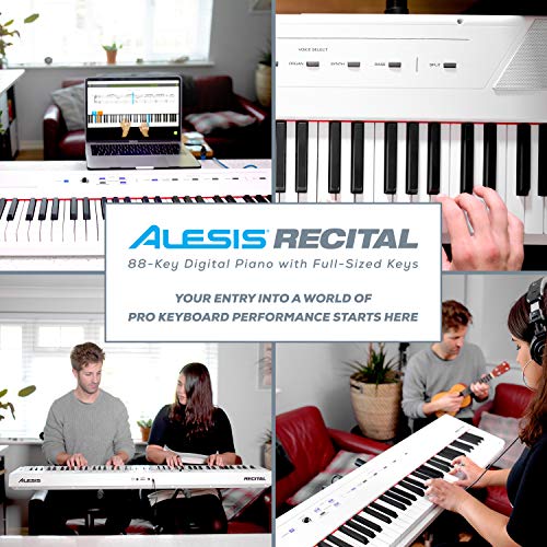 Alesis Recital 88 Key Digital Piano Keyboard with Semi Weighted Keys Q3138