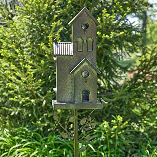 Large Copper Multi-Birdhouse Stakes for 4 Bird Families A740