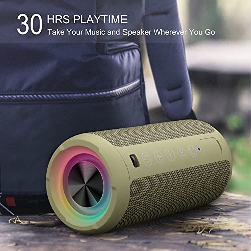 Ortizan Portable Bluetooth Speaker IPX7 Waterproof 24W Loud Sound, Black J77282