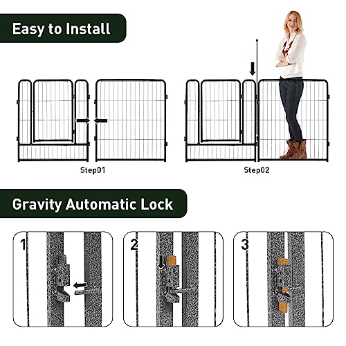 mestyl Dog Playpen 40" Height 16 Panels Outdoor Pet Exercise Pen O950